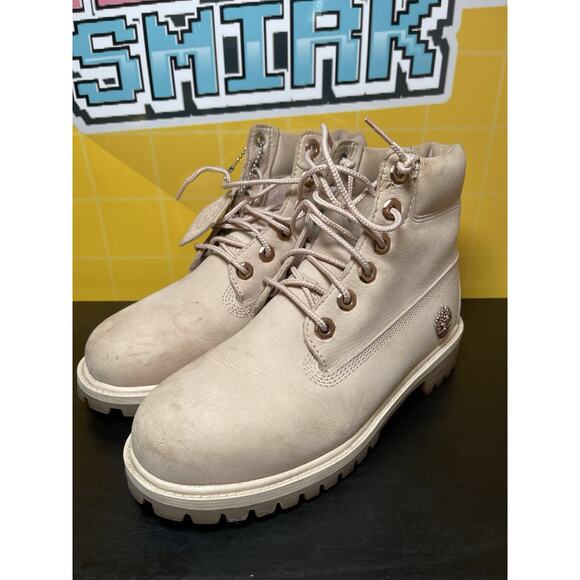 Timberlands Boots Womens 4 A1QVC LIGHT PINK WITH ROSE GOLD ACCENTS - Picture 1 of 7